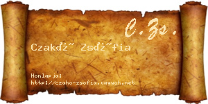 Czakó Zsófia névjegykártya
